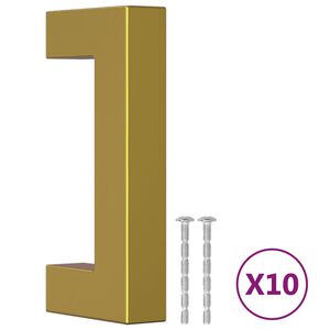vidaXL Ručke za ormarić 10 kom zlatne 64 mm od nehrđajućeg čelika