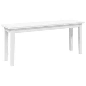 vidaXL Klupa 110 cm bijela puna drvena guma