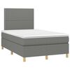 vidaXL Krevet box spring s madracem tamnosivi 120 x 190 cm tkanina