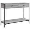 vidaXL Konzolni stol siva boja hrasta 100x34,5x75 cm konstruirano drvo