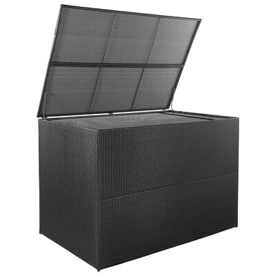 vidaXL Vrtna kutija za pohranu crna 150 x 100 x 100 cm od poliratana