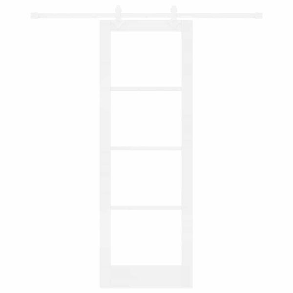 vidaXL Klizna vrata Bijelo 73,5 x 211 cm Masivna borovina i staklo