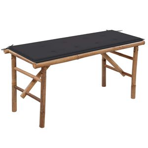 vidaXL Sklopiva vrtna klupa s jastukom 118 cm od bambusa