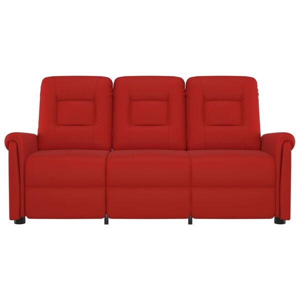 vidaXL Masažni trosjed od umjetne kože crvena boja vina