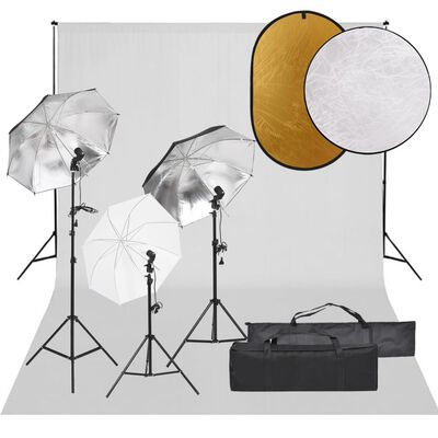 vidaXL Fotografska oprema sa setom svjetala, pozadinom i reflektorom