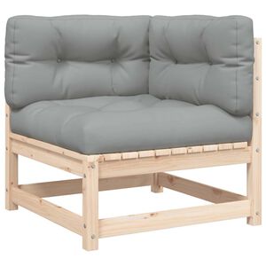 vidaXL Kutna vrtna sofa od masivne borovine s jastucima