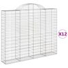vidaXL Lučne gabionske ko&scaron;are 12kom 200x30x160/180cm pocinčano željezo