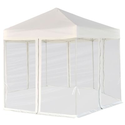 vidaXL Šesterokutni prigodni šator sa 6 zidova krem bijeli 3,6 x 3,1 m