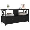 vidaXL TV ormar Crni hrast 90 x 33 x 45 cm Inženjerska drva i čelik