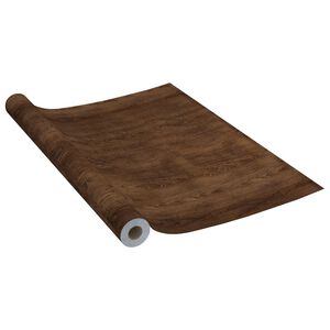 vidaXL Samoljepljiva folija za namje&scaron;taj tamni hrast 500 x 90 cm PVC