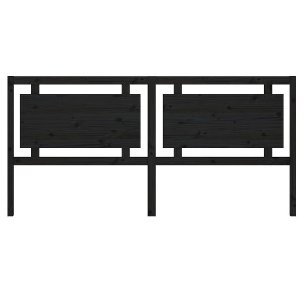 vidaXL Uzglavlje za krevet crno 205,5 x 4 x 100 cm od masivne borovine