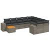 vidaXL 11-dijelni set vrtnih sofa od poliratana s jastucima sivi