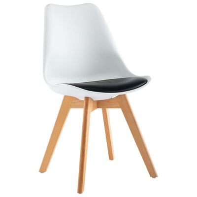 vidaXL Blagovaonske stolice od umjetne kože 2 kom bijelo-crne