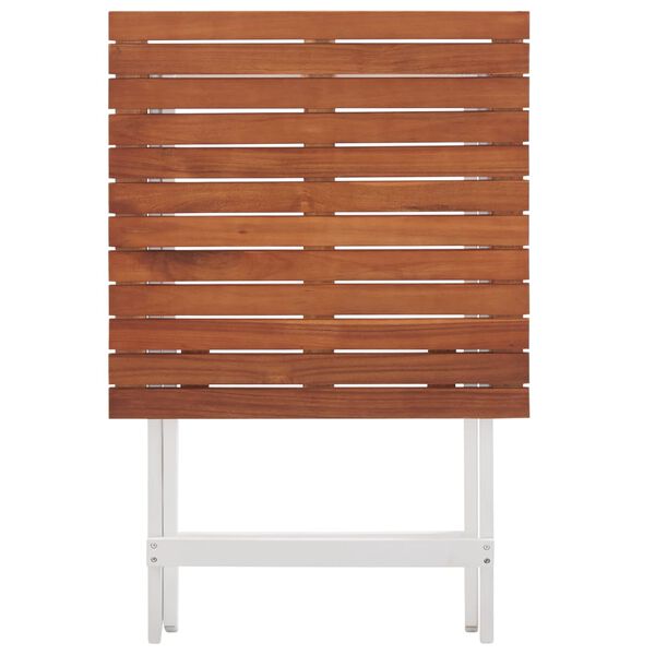 vidaXL 3-dijelni bistro set od bagremovog drva tamnosmeđi i bijeli