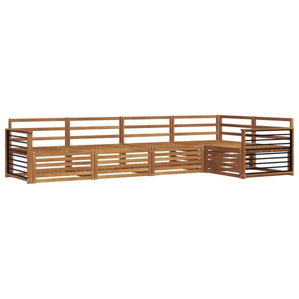 vidaXL Set vanjskih sofa 5 pcs Prirodna Čvrsto drvo akacije