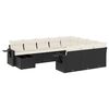 vidaXL 11-dijelni set vrtnih sofa od poliratana s jastucima crni
