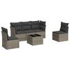vidaXL 6-dijelni set vrtnih sofa od poliratana s jastucima sivi