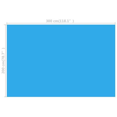 Pravokutni plavi bazenski prekrivač od PE 300 x 200 cm