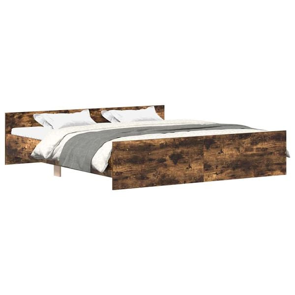 vidaXL Okvir kreveta s uzglavljem i podnožjem boja hrasta 200x200 cm