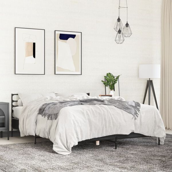 vidaXL Okvir za krevet crni 160x200 cm konstruirano drvo i metal