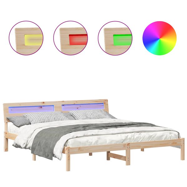 vidaXL Krevetna konstrukcija Smeđa 180 x 200 cm Čvrsto borovo drvo