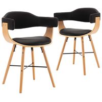 vidaXL Blagovaonske stolice od umjetne kože i drva 2 kom crne