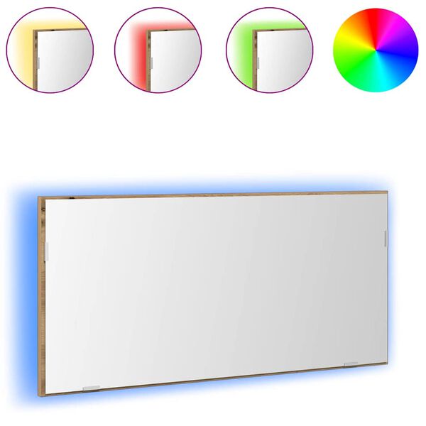 vidaXL Ogledalo hrast artisan 80 x 37 cm Staklo i inženjerski drvo