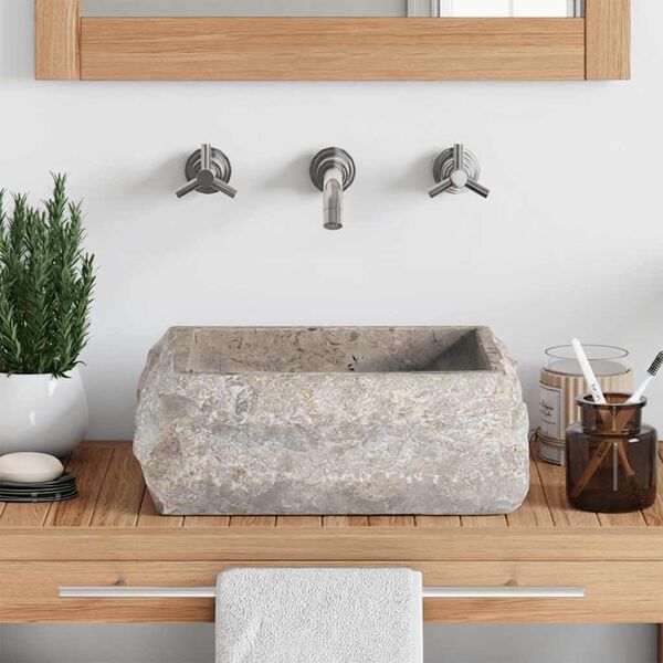 vidaXL Umivaonik sivi 30 x 30 x 13 cm mramorni