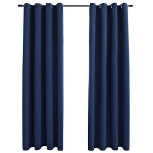 vidaXL Zavjese za zamračivanje s prstenima 2 kom plave 140 x 175 cm