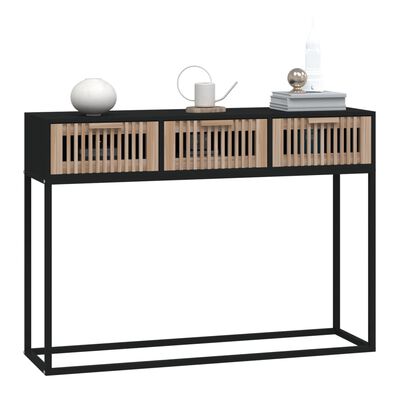vidaXL Konzolni stol crni 105x30x75 cm od konstruiranog drva i željeza