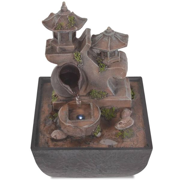 vidaXL Unutarnja fontana s LED svjetlom od poliesterske smole