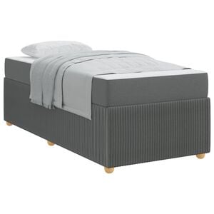 vidaXL Krevetna konstrukcija s madracem Tamno siva 80 x 200 cm tkanina