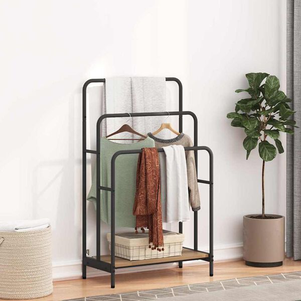 vidaXL Stalak za odjeću s policom Umjetnički hrast 60 x 30 x 100,5 cm