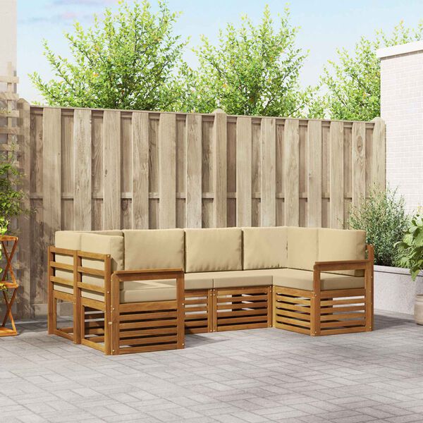 vidaXL Setovi sofa s jastukom 20 pcs Prirodna Čvrsto drvo akacije