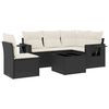 vidaXL 6-dijelni set vrtnih sofa s jastucima crni od poliratana