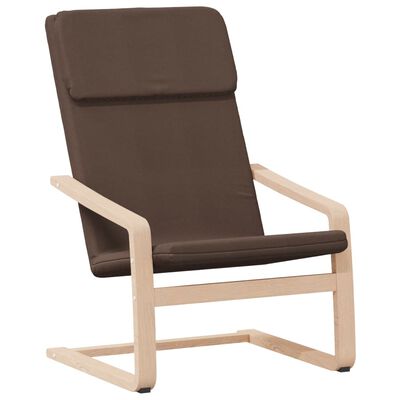 vidaXL Stolica za opuštanje s tabureom od tkanine tamnosmeđa