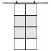vidaXL Klizna vrata s priborom crna 102,5 x 205 cm kaljeno staklo