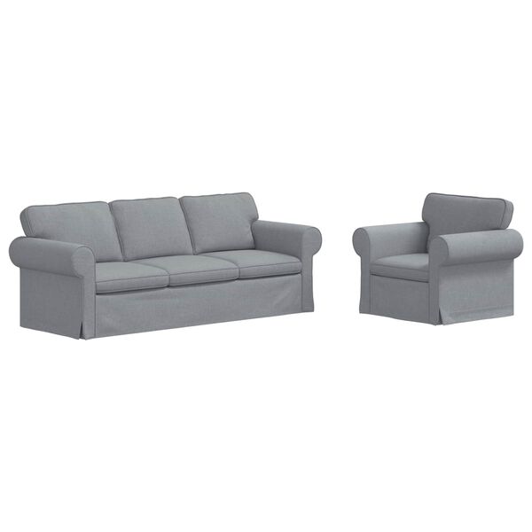 vidaXL Sofa 2 pcs Svijetlo siva 215 x 82 x 80 cm tkanina
