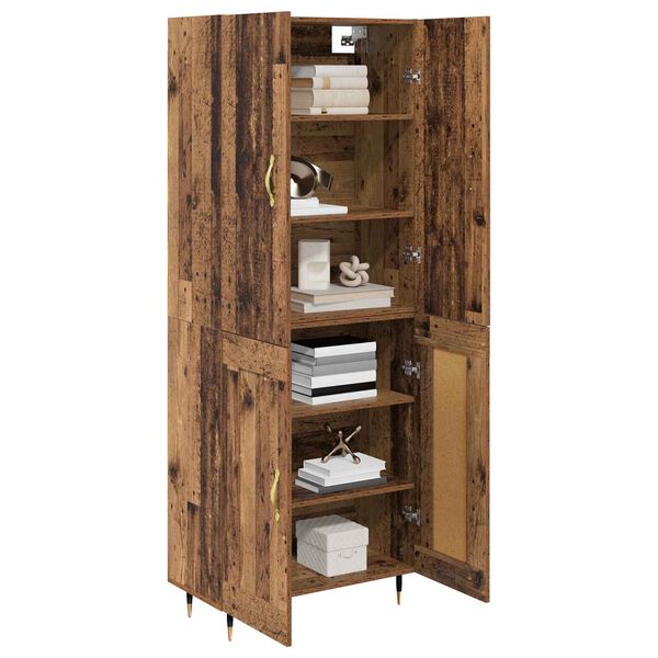 vidaXL Highboard Zidne Staro drvo 69,5 x 34 x 180 cm Konstruirano drvo
