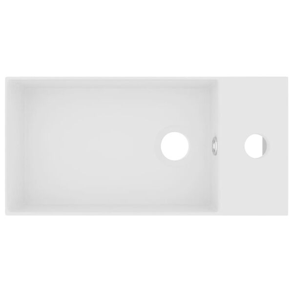 vidaXL Kupaonski umivaonik keramički mat bijeli