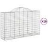 vidaXL Lučne gabionske ko&scaron;are 10kom 200x50x120/140cm pocinčano željezo