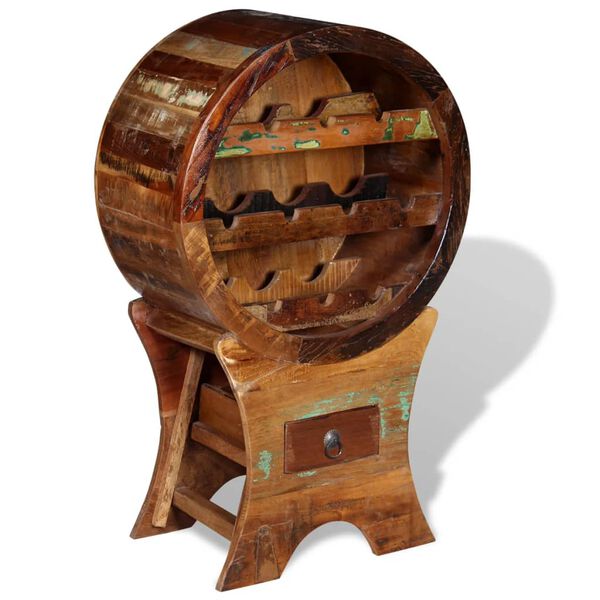 vidaXL Stalak za vino za 10 boca od masivnog obnovljenog drva