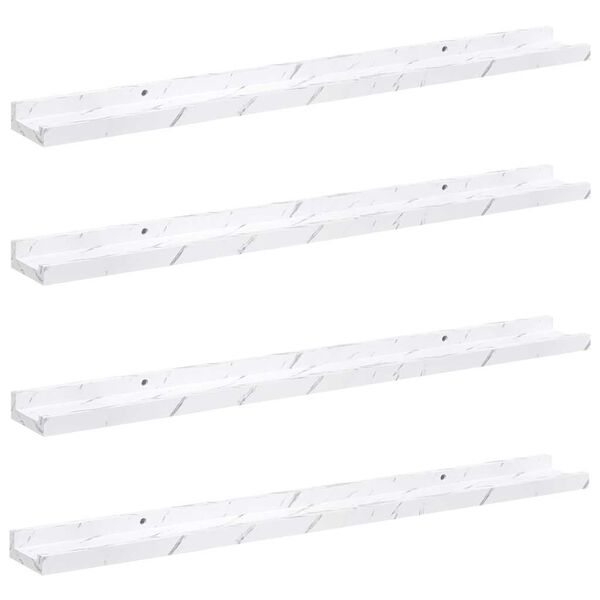 vidaXL Polica na zidu s policom 4 pcs Bijeli mramor 80 x 9 x 3 cm