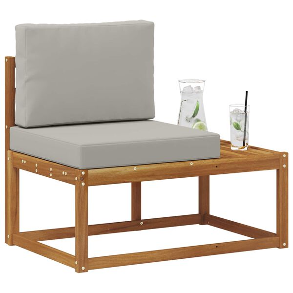 vidaXL Vanjski krajnji kauč s jastukom Prirodna 91 x 63 x 73 cm