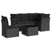 vidaXL 6-dijelni set vrtnih sofa s jastucima crni od poliratana