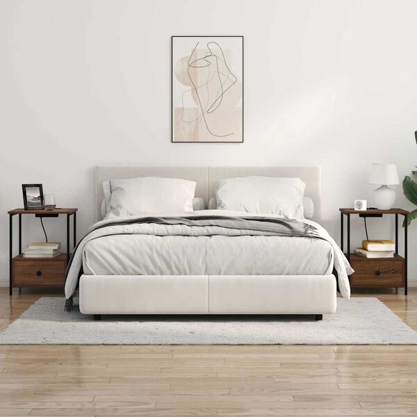 vidaXL Noćni ormar Smeđi hrast 42 x 41 x 56 cm Konstruirano drvo