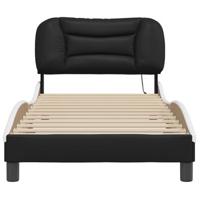 vidaXL Okvir kreveta s LED svjetlima crno-bijeli 80x200cm umjetna koža