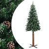 vidaXL Tanko božićno drvce s pravim drvom i snijegom zeleno 150 cm