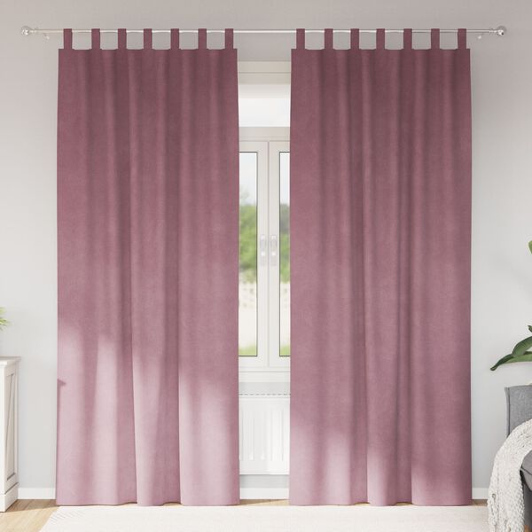 vidaXL Zavjese za zamračivanje 2 pcs Tamno ružičasta 140 x 260 cm