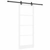 vidaXL Klizna vrata Bijelo 93 x 232 cm Masivna borovina i staklo